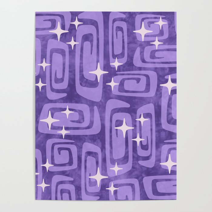Mid Century Modern Cosmic Galaxies 584 Purple Poster Gallery Image 4
