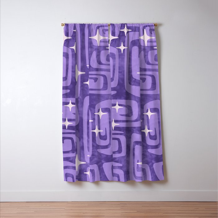 Mid Century Modern Cosmic Galaxies 584 Purple Window Curtain Gallery Image 3
