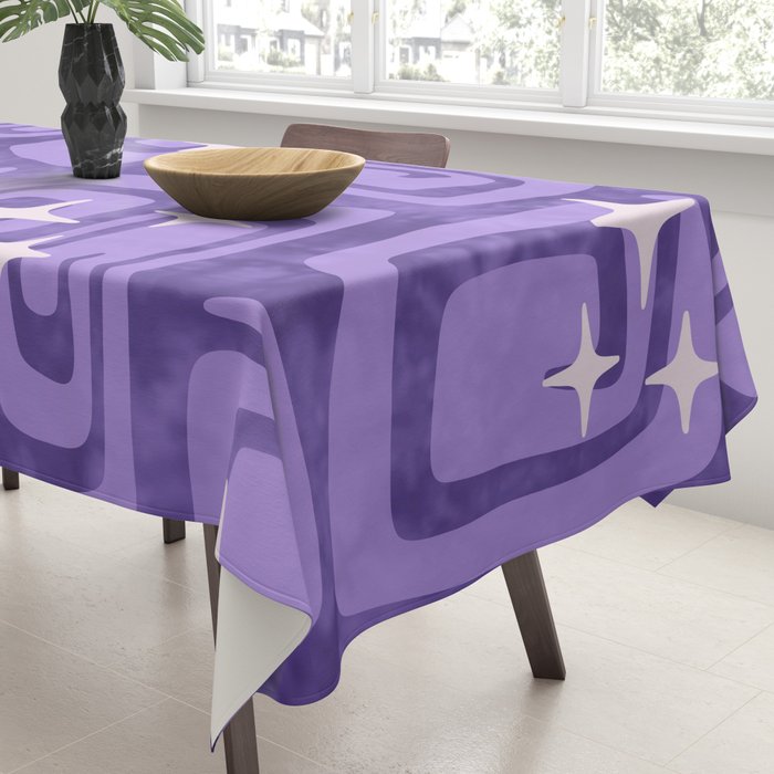 Mid Century Modern Cosmic Galaxies 584 Purple Tablecloth Gallery Image 3