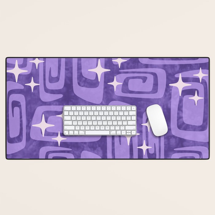 Mid Century Modern Cosmic Galaxies 584 Purple Desk Mat Gallery Image 1