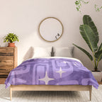 Mid Century Modern Cosmic Galaxies 584 Purple Comforter Gallery Image 3