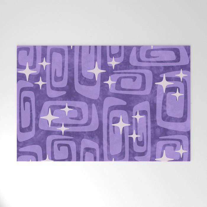 Mid Century Modern Cosmic Galaxies 584 Purple Welcome Mat Gallery Image 1