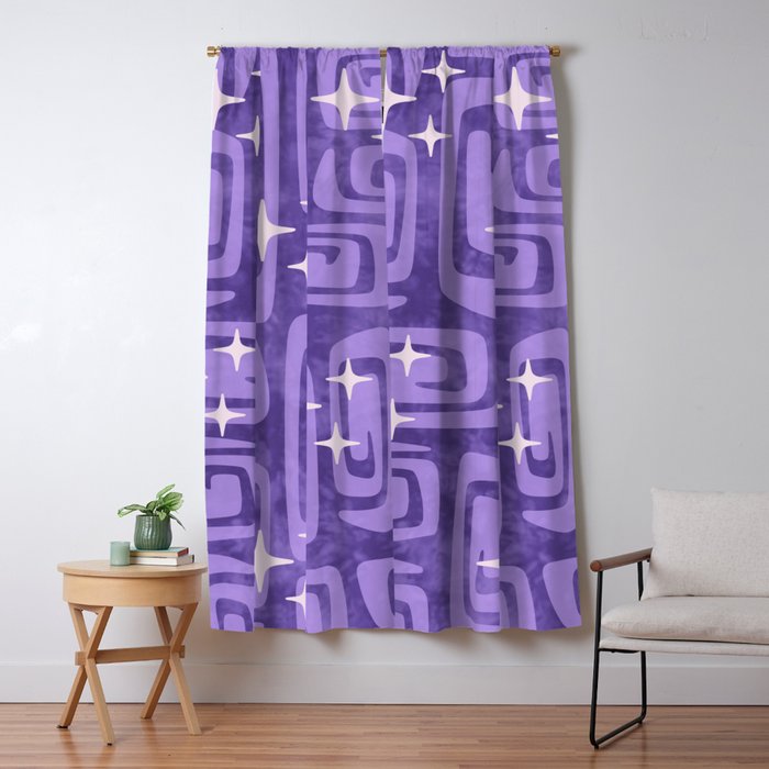 Mid Century Modern Cosmic Galaxies 584 Purple Window Curtain Gallery Image 5
