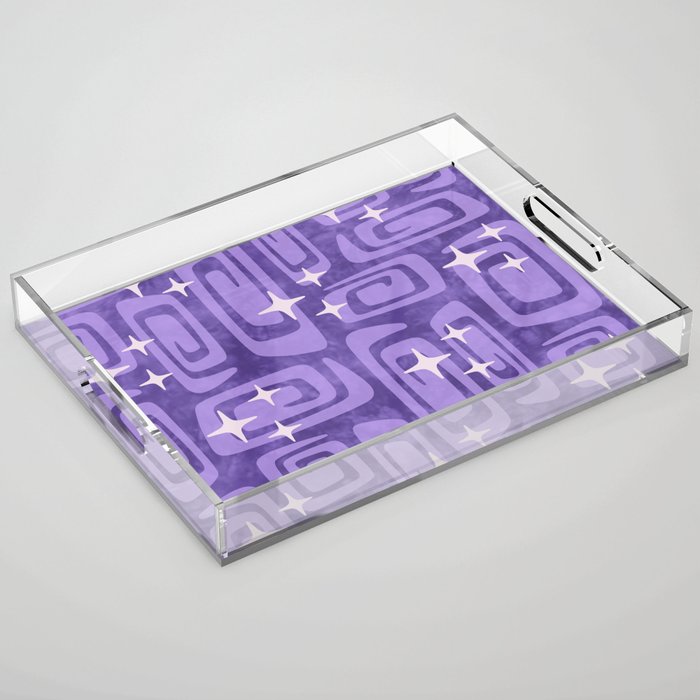 Mid Century Modern Cosmic Galaxies 584 Purple Acrylic Tray Gallery Image 1