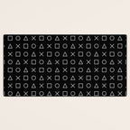 gamer pattern black and white  - gaming design black Desk Mat Gallery Image 3