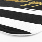 Hello Gorgeous, Gold, Black and White Print Bath Mat Gallery Image 3