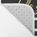 Hello Gorgeous, Gold, Black and White Print Bath Mat Gallery Image 2