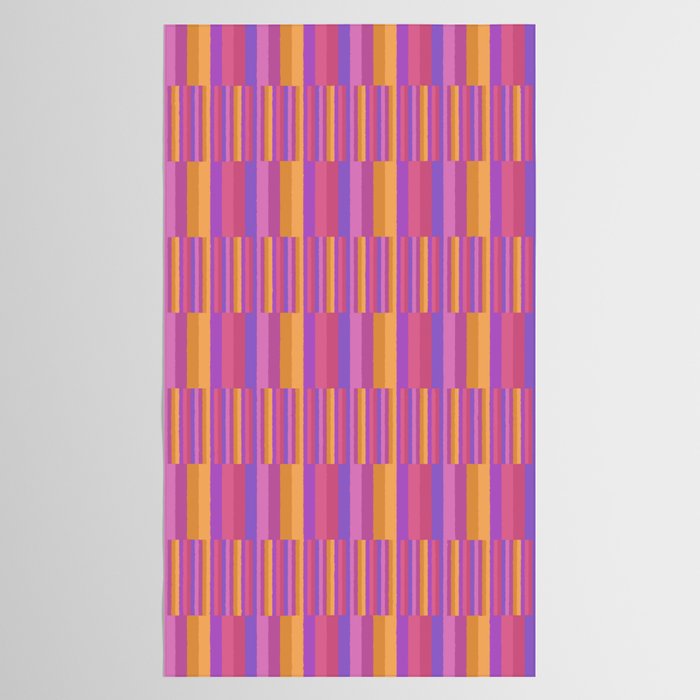 Mixed Stripes Pattern IV Colorful 90s Tablecloth Gallery Image 2