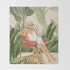 The Lady and the Tiger II Throw Blanket Gallery Image 2