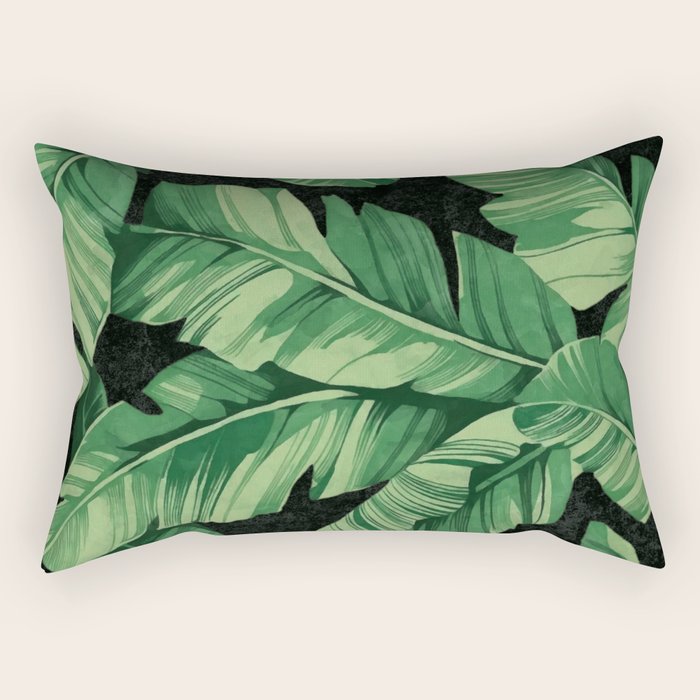 Tropical banana leaves II Rectangular Pillow Gallery Image 1