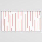 Leitungen Minimalist Pink and White Interrupted Line Pattern Desk Mat Gallery Image 3