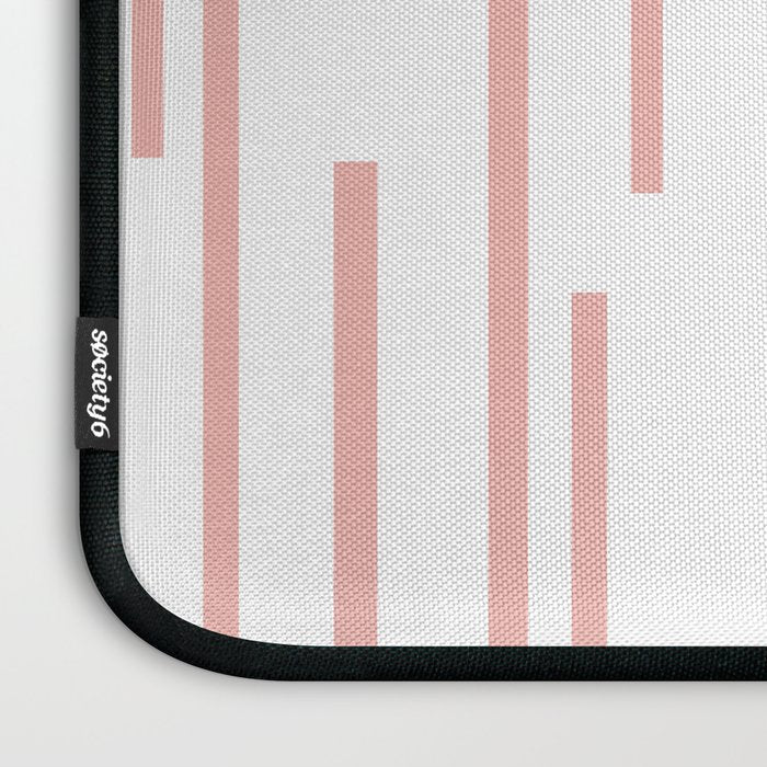 Leitungen Minimalist Pink and White Interrupted Line Pattern Laptop Sleeve Gallery Image 3