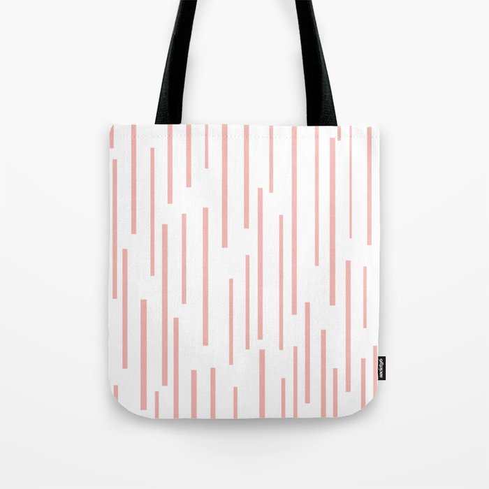 Leitungen Minimalist Pink and White Interrupted Line Pattern Tote Bag Gallery Image 1
