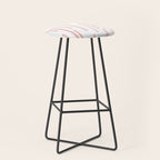 Leitungen Minimalist Pink and White Interrupted Line Pattern Stool Gallery Image 1