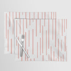 Leitungen Minimalist Pink and White Interrupted Line Pattern Placemat Gallery Image 1