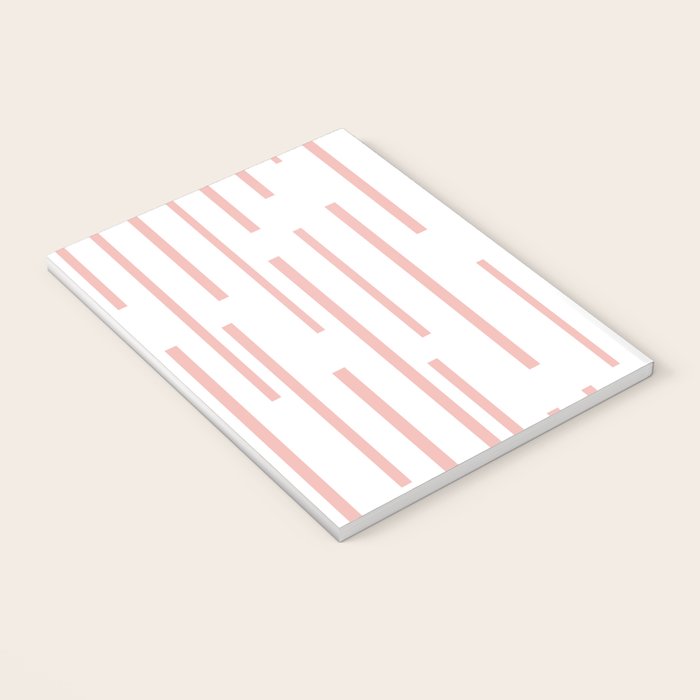Leitungen Minimalist Pink and White Interrupted Line Pattern Notebook Gallery Image 3