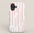 Leitungen Minimalist Pink and White Interrupted Line Pattern iPhone Case Gallery Image 1