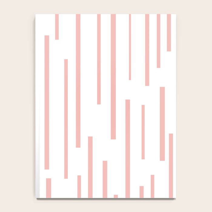 Leitungen Minimalist Pink and White Interrupted Line Pattern Notebook Gallery Image 4