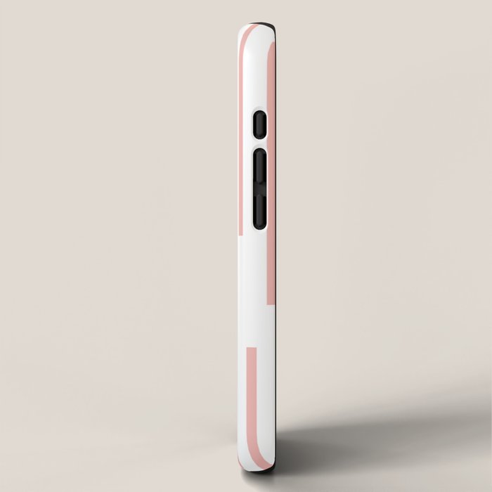 Leitungen Minimalist Pink and White Interrupted Line Pattern iPhone Case Gallery Image 2