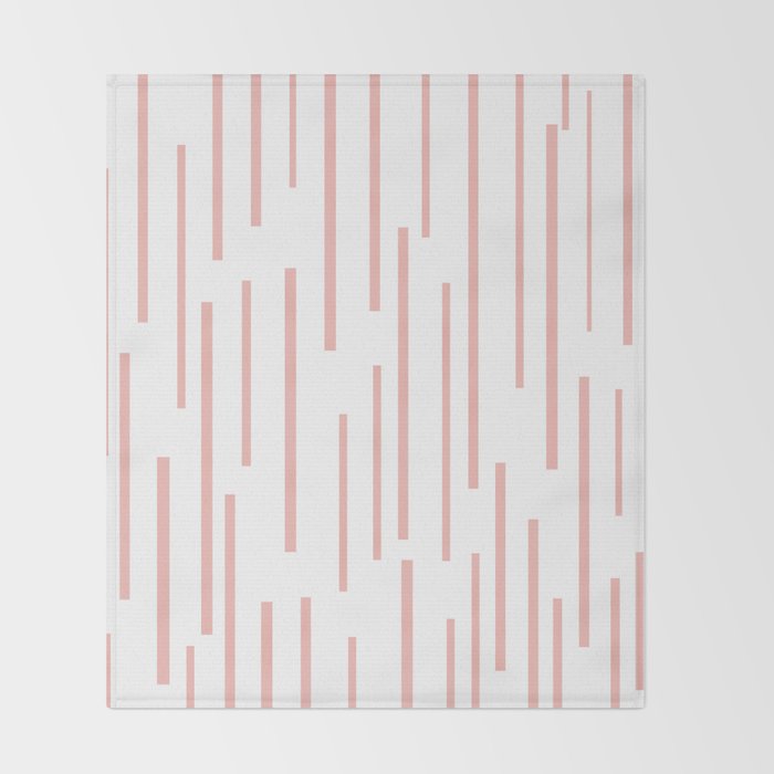 Leitungen Minimalist Pink and White Interrupted Line Pattern Throw Blanket Gallery Image 2