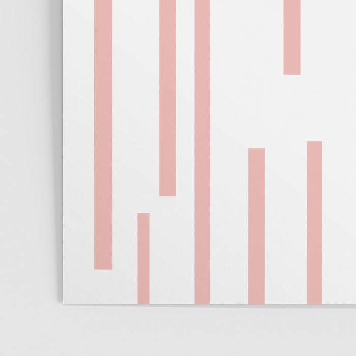 Leitungen Minimalist Pink and White Interrupted Line Pattern Poster Gallery Image 3