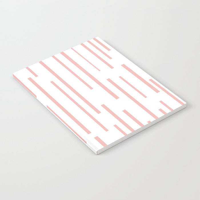 Leitungen Minimalist Pink and White Interrupted Line Pattern Notebook Gallery Image 2