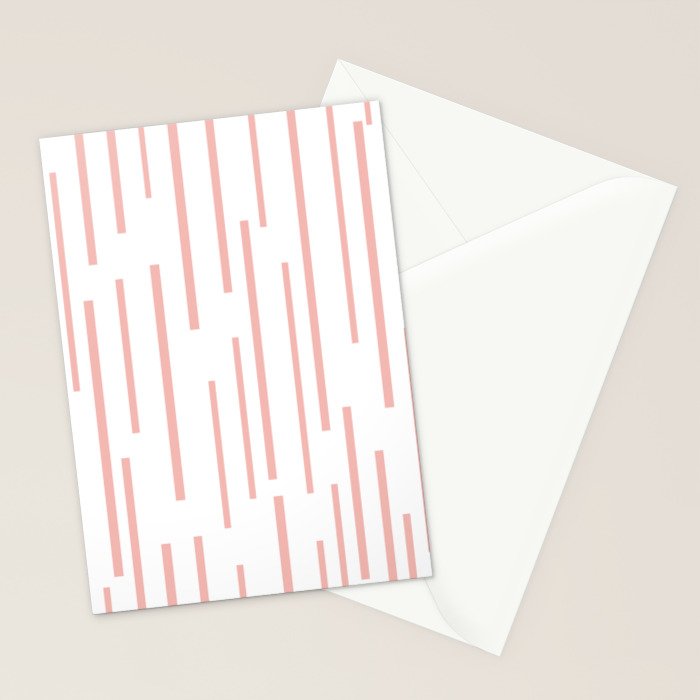 Leitungen Minimalist Pink and White Interrupted Line Pattern Stationery Card Gallery Image 2