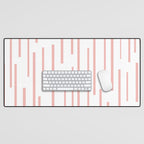 Leitungen Minimalist Pink and White Interrupted Line Pattern Desk Mat Gallery Image 1