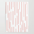 Leitungen Minimalist Pink and White Interrupted Line Pattern Poster Gallery Image 4