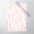 Leitungen Minimalist Pink and White Interrupted Line Pattern Wrapping Paper Gallery Image 1