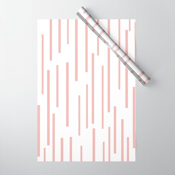 Leitungen Minimalist Pink and White Interrupted Line Pattern Wrapping Paper Gallery Image 1