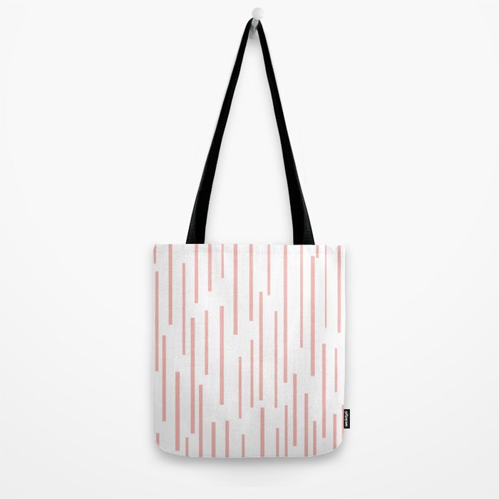 Leitungen Minimalist Pink and White Interrupted Line Pattern Tote Bag Gallery Image 2