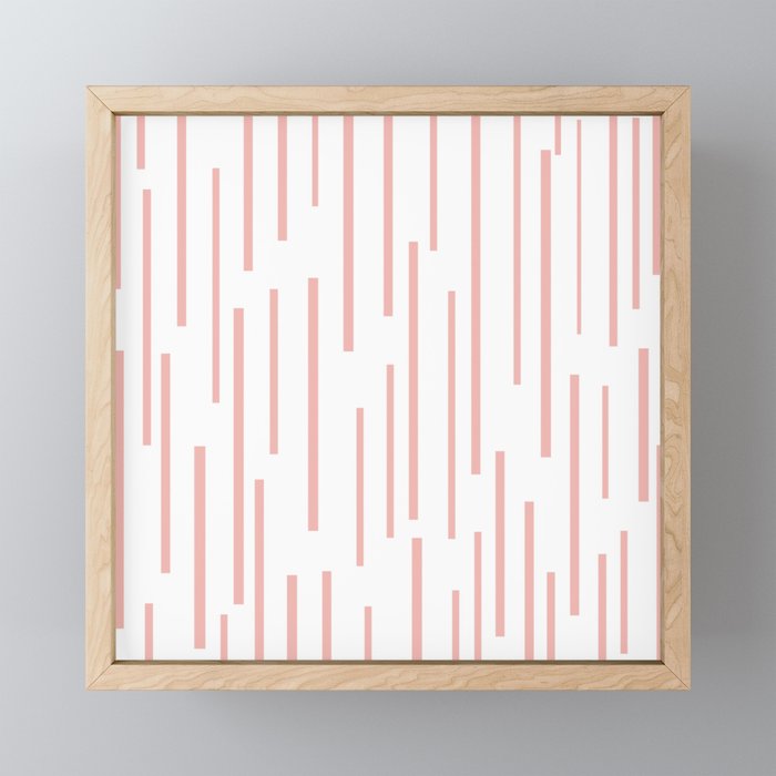 Leitungen Minimalist Pink and White Interrupted Line Pattern Mini Art Print Gallery Image 1