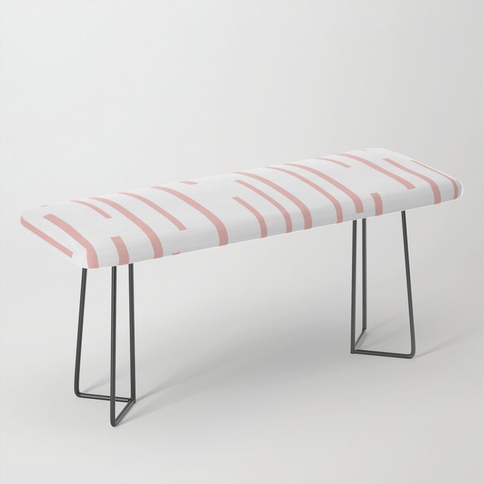 Leitungen Minimalist Pink and White Interrupted Line Pattern Bench Gallery Image 1