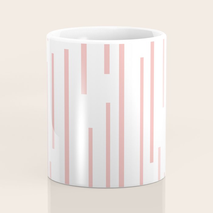 Leitungen Minimalist Pink and White Interrupted Line Pattern Coffee Mug Gallery Image 4
