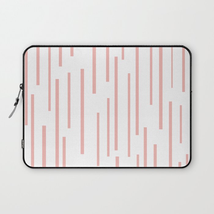 Leitungen Minimalist Pink and White Interrupted Line Pattern Laptop Sleeve Gallery Image 1