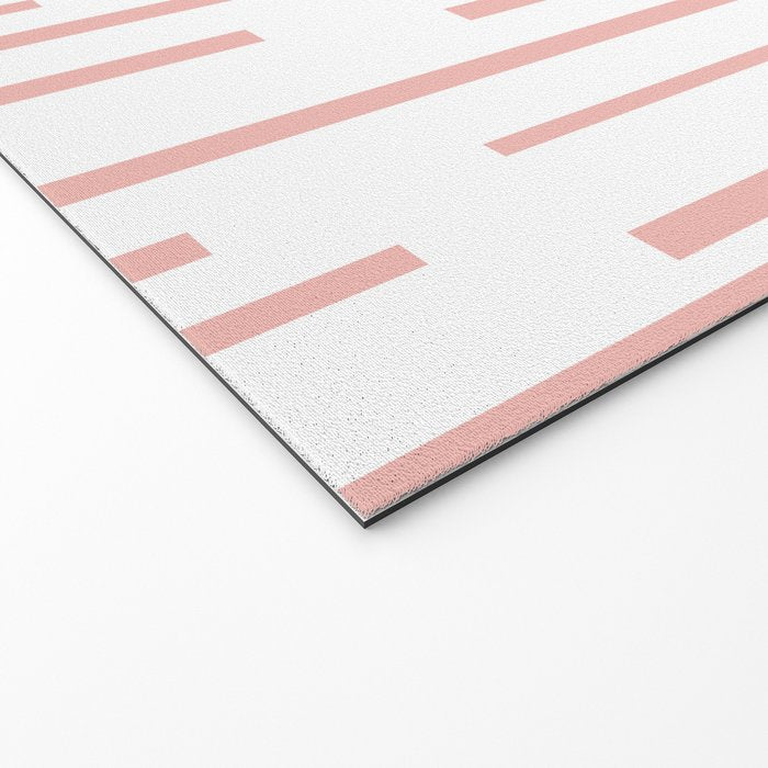 Leitungen Minimalist Pink and White Interrupted Line Pattern Welcome Mat Gallery Image 2