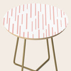 Leitungen Minimalist Pink and White Interrupted Line Pattern Side Table Gallery Image 2