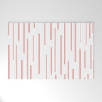 Leitungen Minimalist Pink and White Interrupted Line Pattern Welcome Mat Gallery Image 1