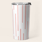Leitungen Minimalist Pink and White Interrupted Line Pattern Travel Mug Gallery Image 2
