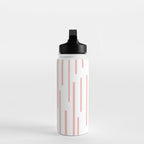 Leitungen Minimalist Pink and White Interrupted Line Pattern Water Bottle Gallery Image 3