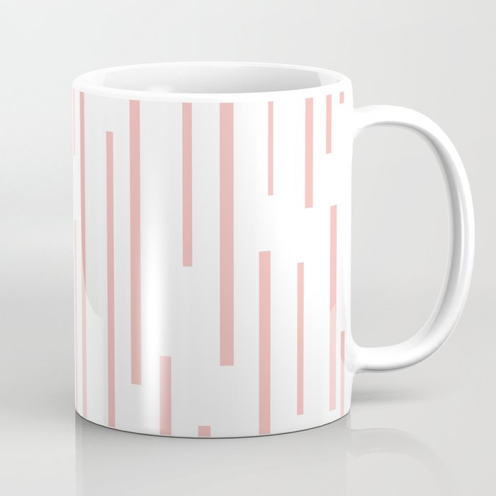 Leitungen Minimalist Pink and White Interrupted Line Pattern Coffee Mug Gallery Image 1