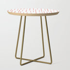 Leitungen Minimalist Pink and White Interrupted Line Pattern Side Table Gallery Image 1