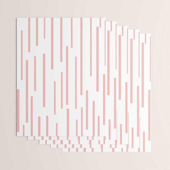 Leitungen Minimalist Pink and White Interrupted Line Pattern Wrapping Paper Gallery Image 3
