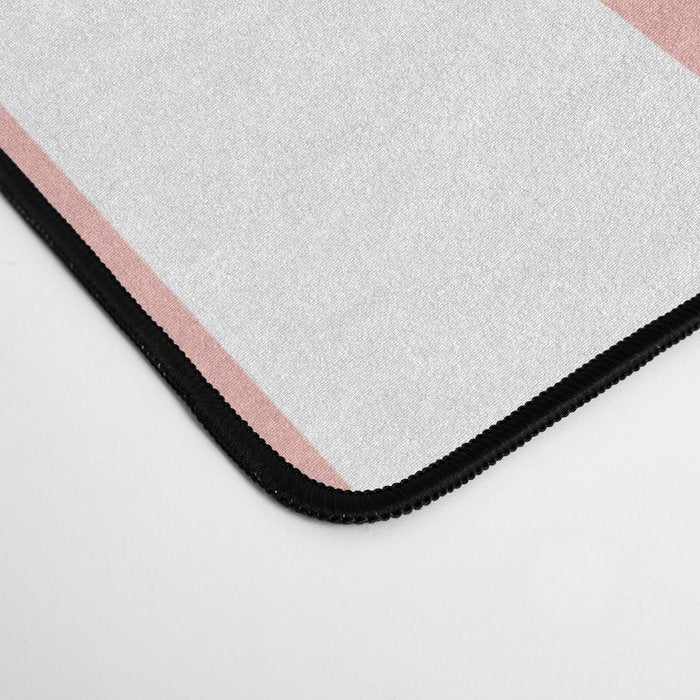 Leitungen Minimalist Pink and White Interrupted Line Pattern Desk Mat Gallery Image 4