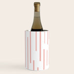 Leitungen Minimalist Pink and White Interrupted Line Pattern Wine Chiller Gallery Image 3