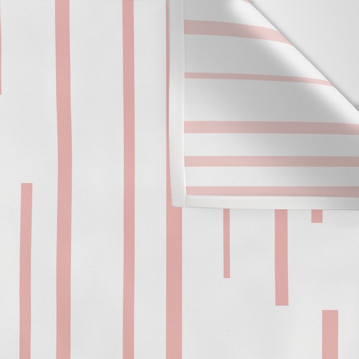 Leitungen Minimalist Pink and White Interrupted Line Pattern Wall Tapestry Gallery Image 3