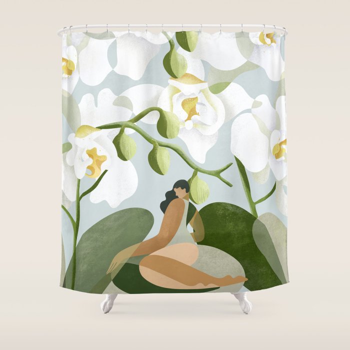 Moth Orchid Shower Curtain Gallery Image 1