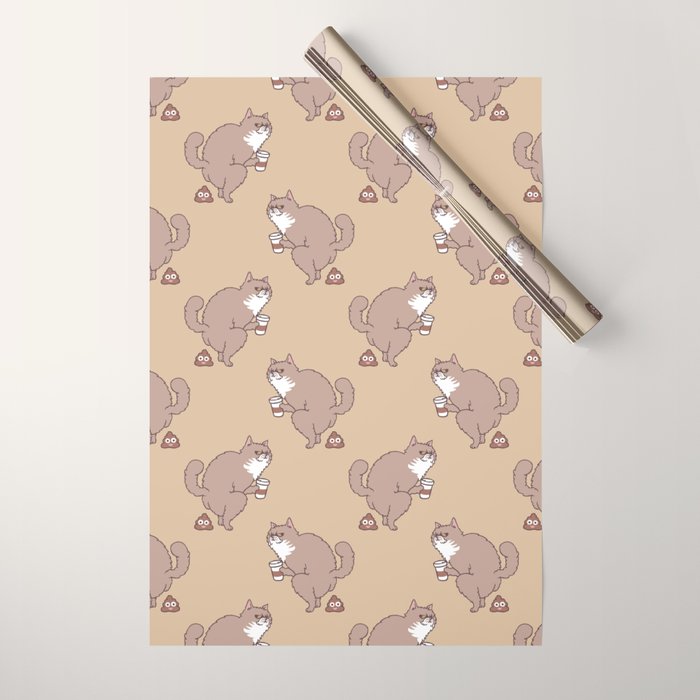 Coffee Makes Cat Poop Wrapping Paper Gallery Image 1