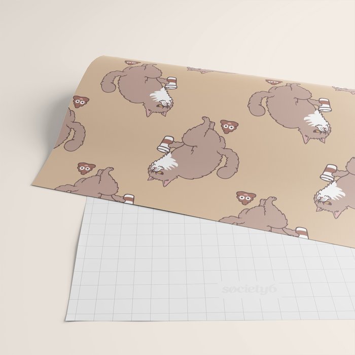 Coffee Makes Cat Poop Wrapping Paper Gallery Image 2